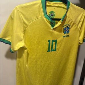 Yellow Brazil Soccer Jersey Neymar Jr size 32 or 10/12